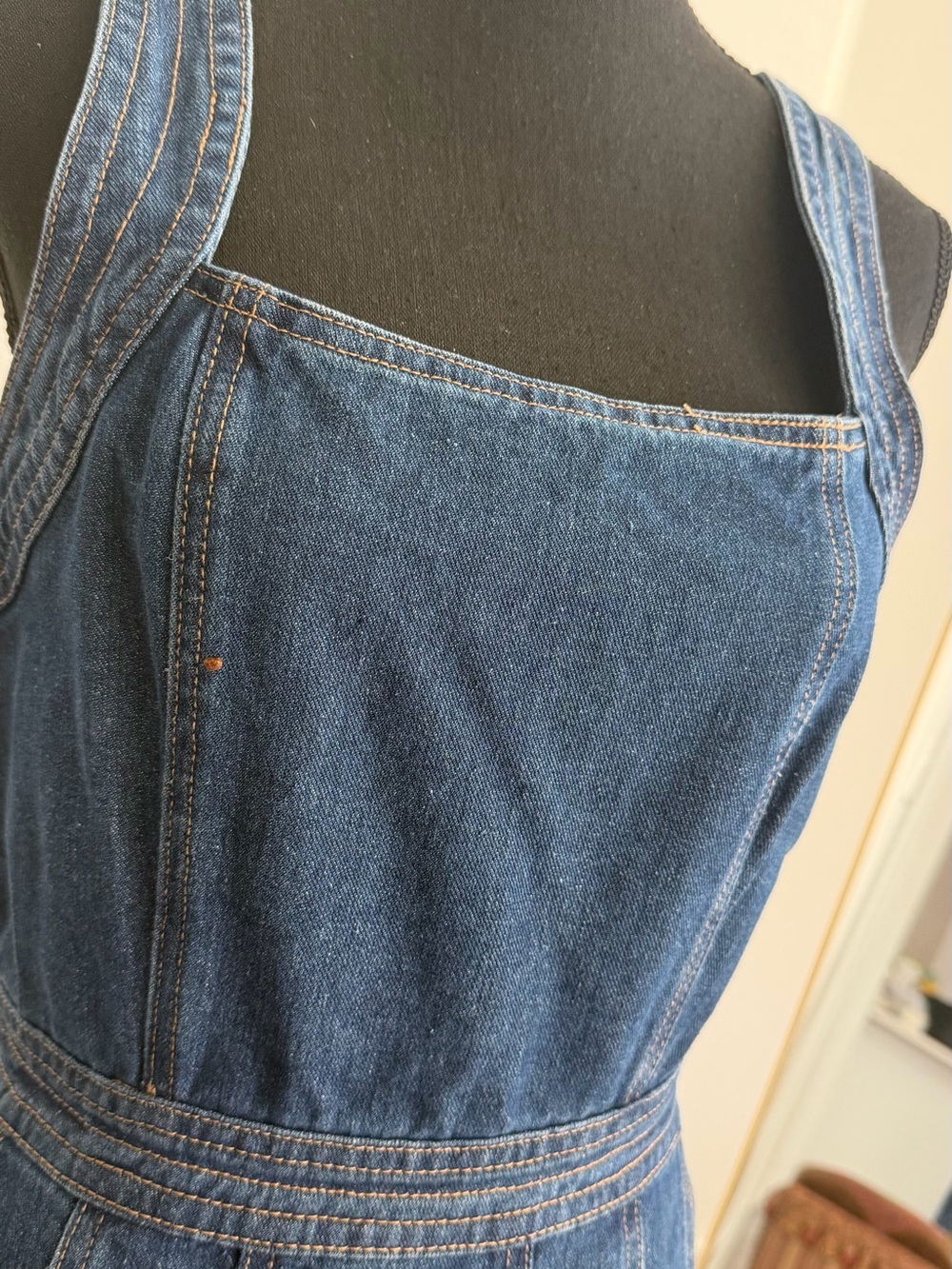 Joie Dark Blue Denim Pinafore Dress - Picture 2 of 8